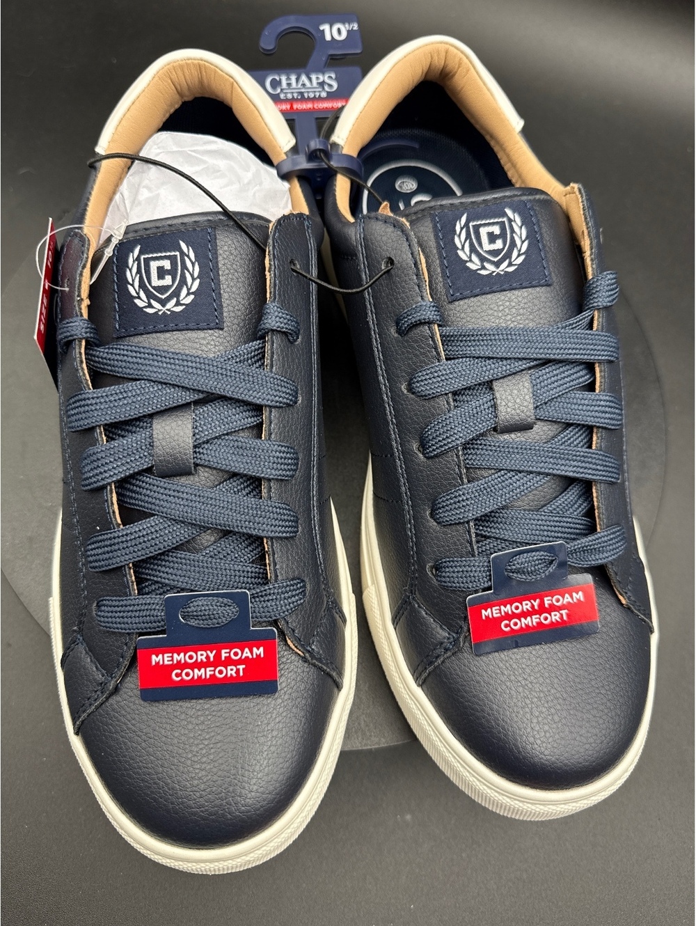 Chaps Men's Navy Blue Memory Foam Sneakers Multiple Sizes